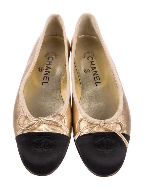 chanel gold ballerina|where to buy Chanel flats.